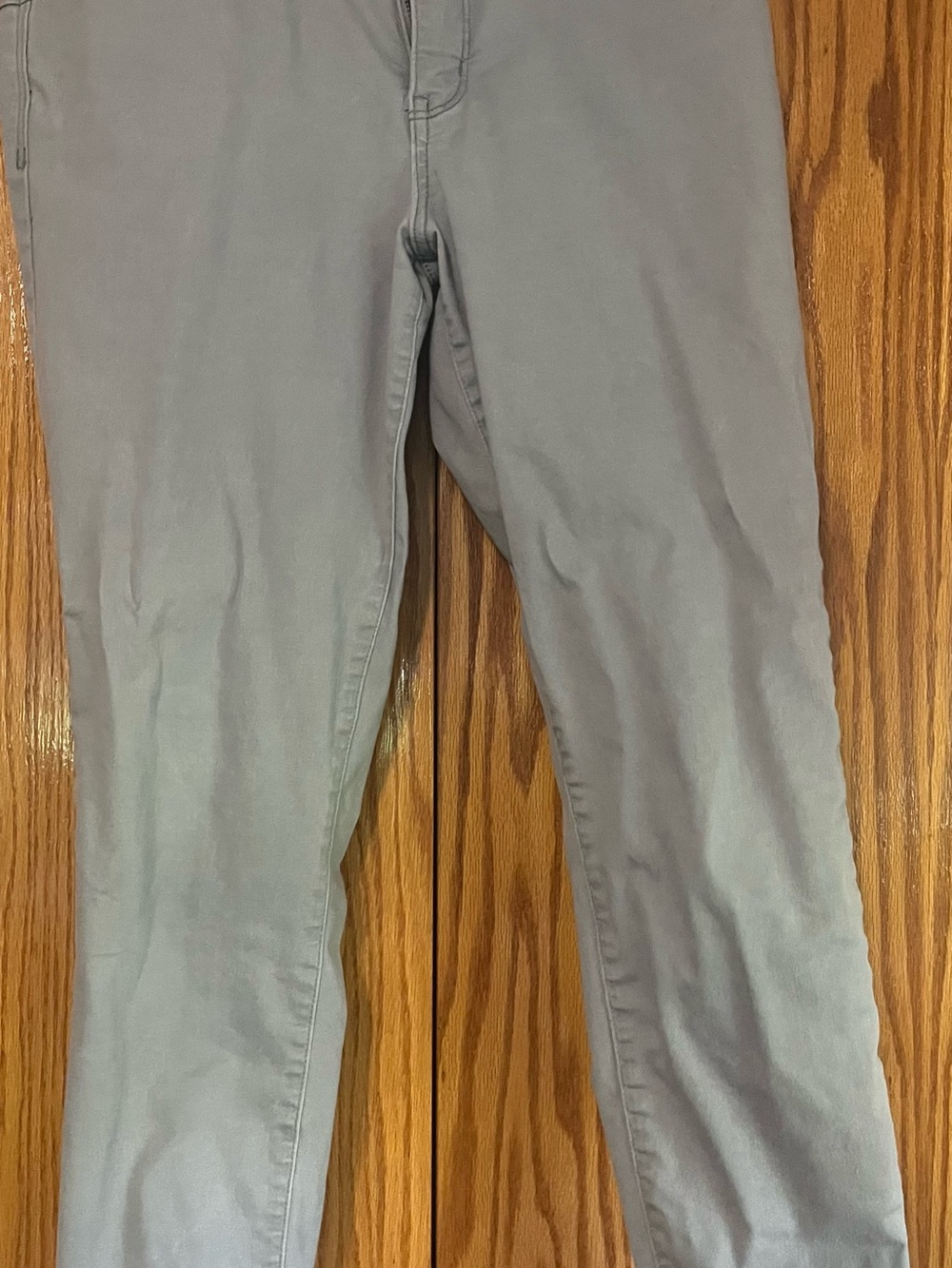 Democracy Gray Casual Pants with Branded Button